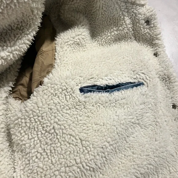 Levi’s Sherpa Trucker Distressed Wash Denim Jacket M - Picture 11 of 16